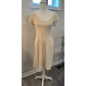AMERICAN EAGLE OUTFITTERS Tan Cream Shimmer Knit Dress Short Sleeves size Large